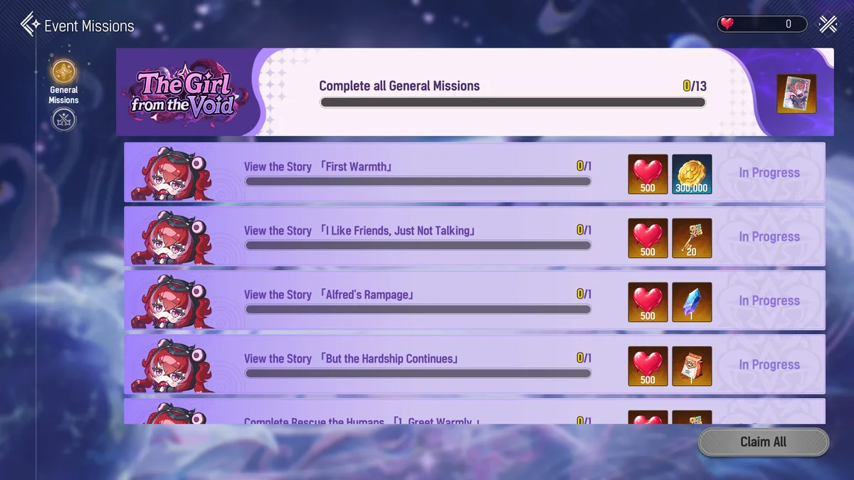 Mongil: Star Dive Girl from the Void Events: Eight Events Through September 8