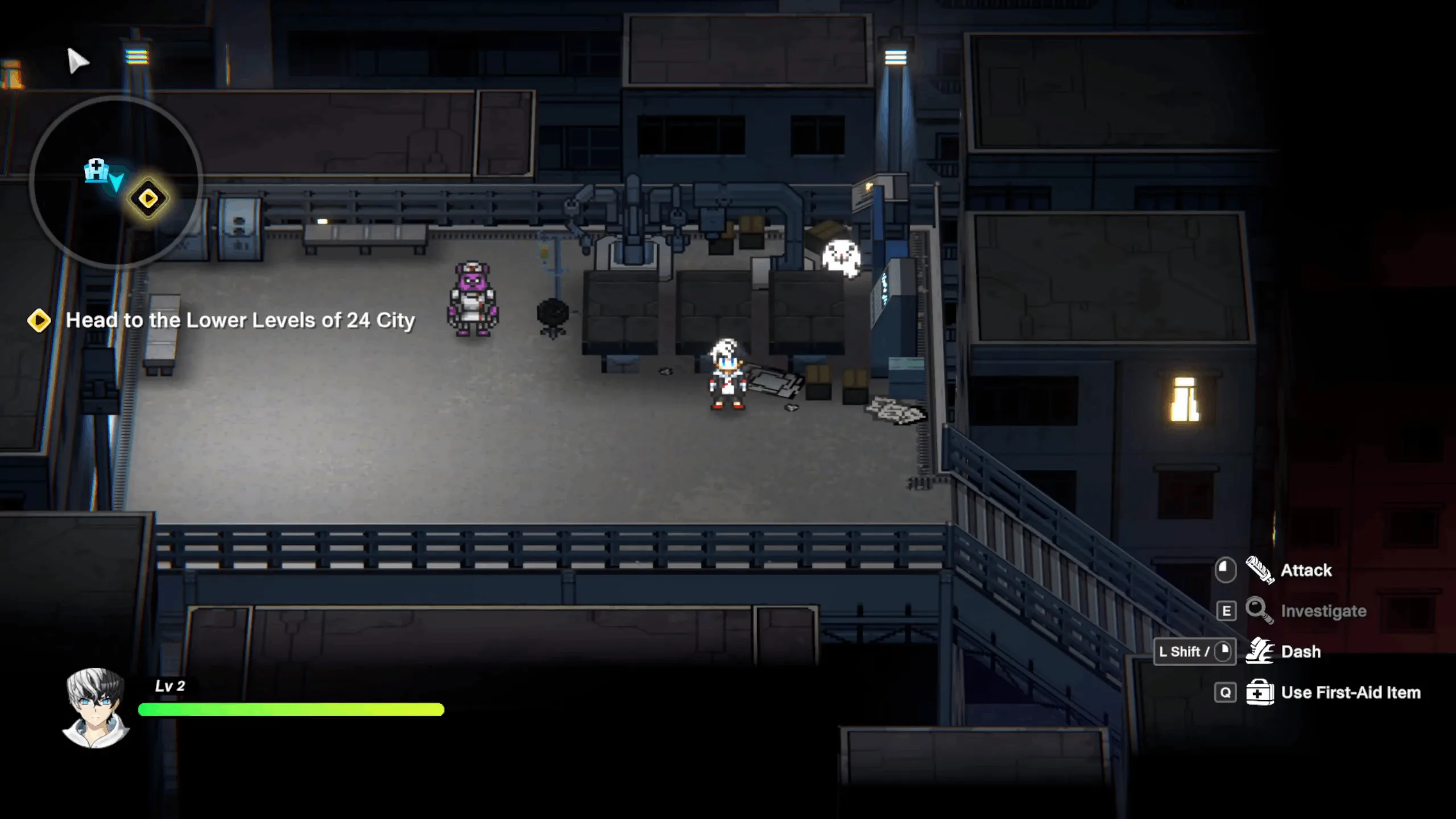 After finishing the tutorial pull and the dialogue that follows, you will be able to freely roam the area.