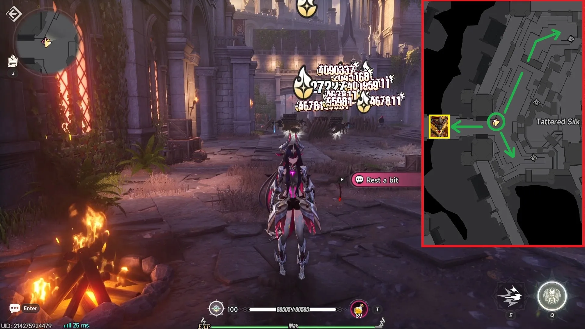 Crimson Castle route for levels 81 to 100