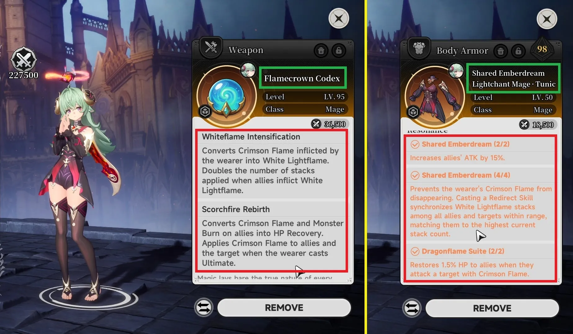 Iroi's Flamecrown Codex and Shared Emberdream armor set