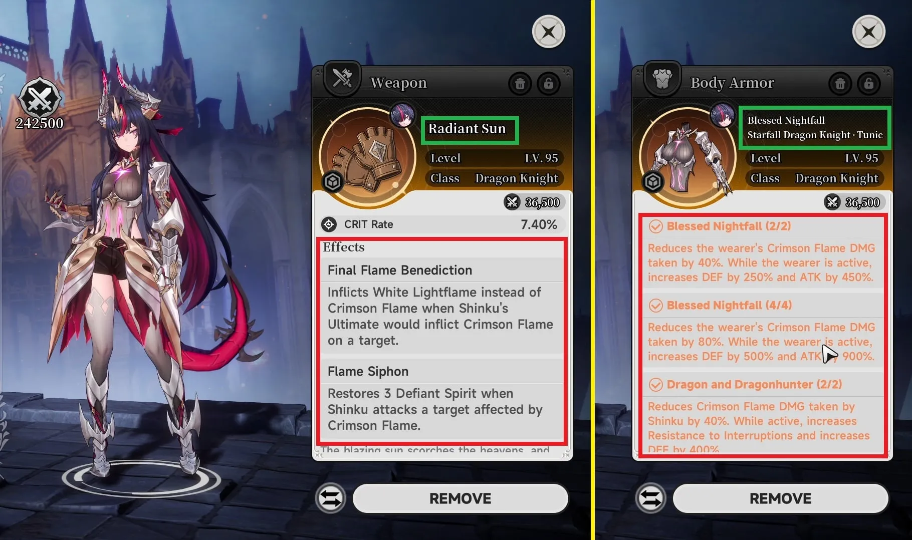 Shinku's Radiant Sun weapon and White Armor set