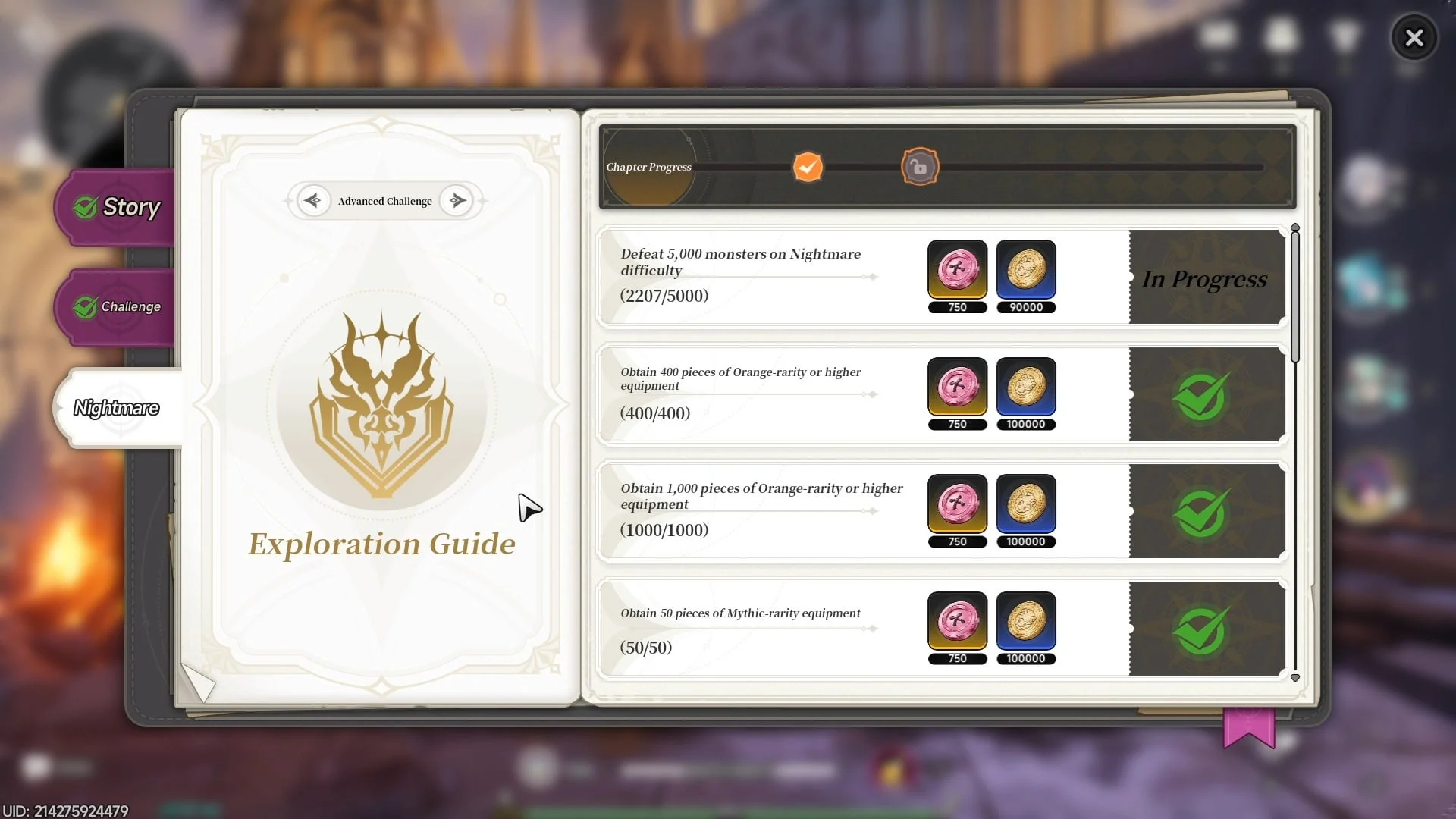 Nightmare mode unlocks after Challenge Mode is fully cleared