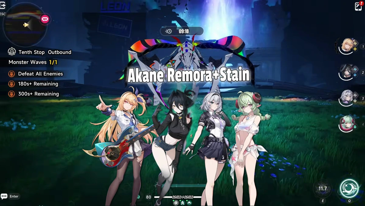 The Hotori team against a boss