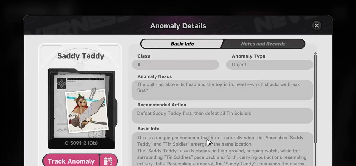 Saddy Teddy's commission entry spells out the order: defeat Saddy Teddy first, then clear every Tin Soldier.