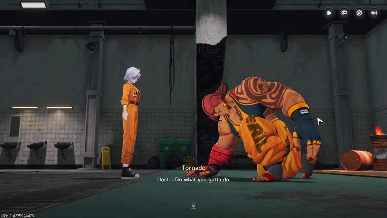 Defeating Tornado in the hideout — each of the three difficulty sparring sessions counts toward the event mission counter.