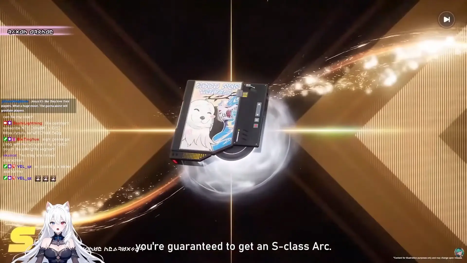 The Arc Research banner — note the separate Tri-Key currency and the double-pity structure