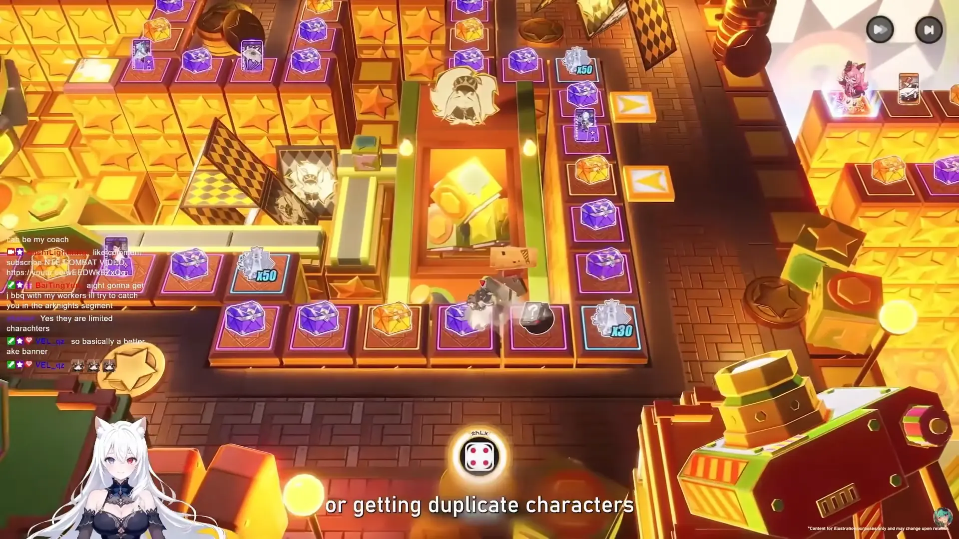 The Board visualizer — spending dice moves you forward on the banner board, landing on reward tiles