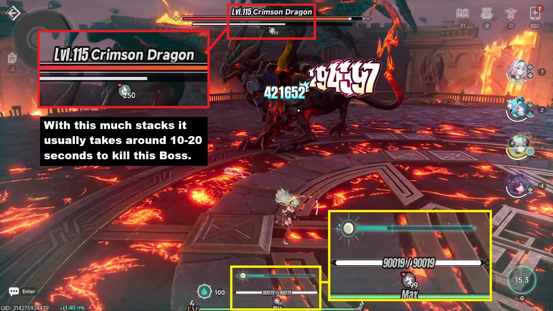 250 White Lightflame stacks during the Dragon Boss fight
