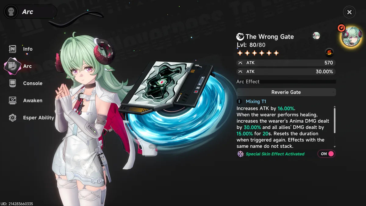 The Wrong Gate equipped as Iroi's signature Arc
