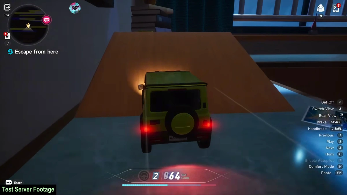 A toy car makes crossing the floor much faster.