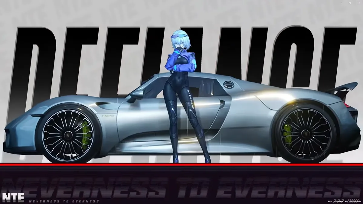 Porsche 918 Spyder with character wearing the collaboration racing outfit