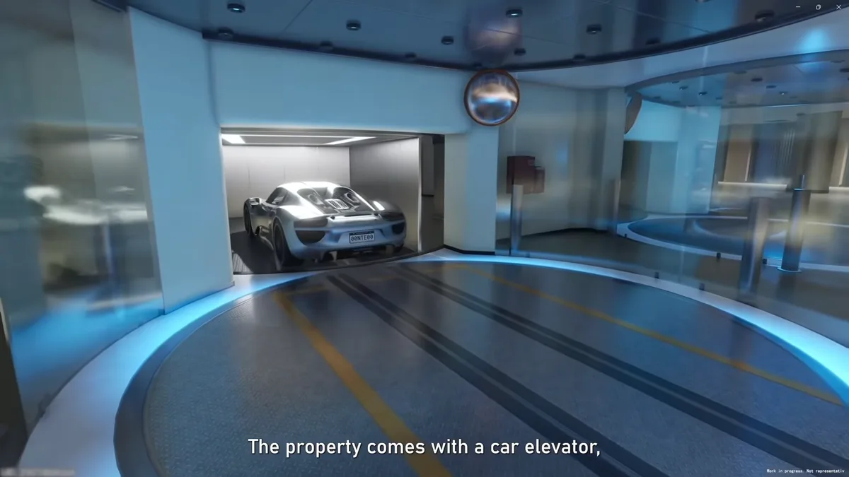 The in-game property garage system with vehicle elevator, introduced in NTE Version 1.1