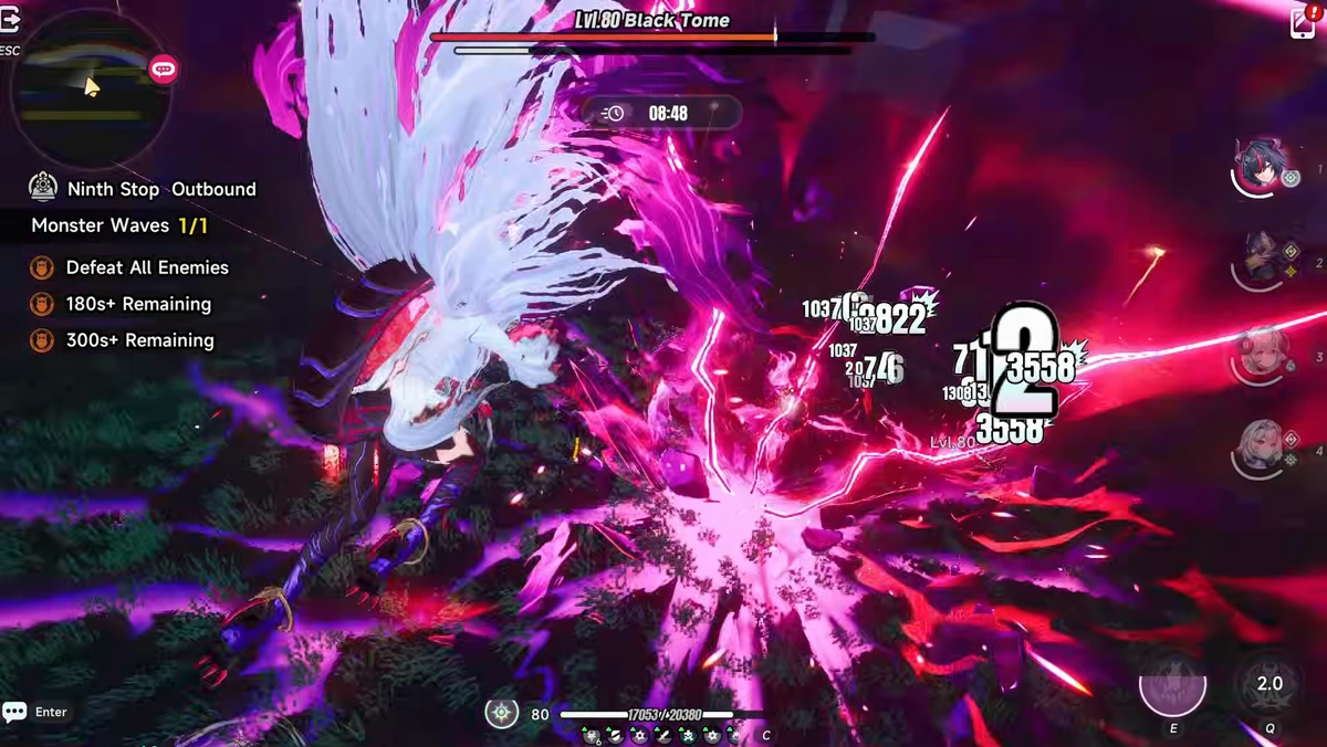 Shinku's burst against the Black Tome at Ninth Stop