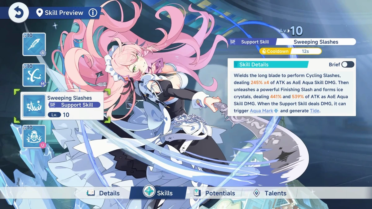 Sweeping Slashes in the skill preview