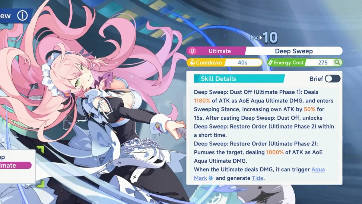 Deep Sweep's two phases in the skill preview